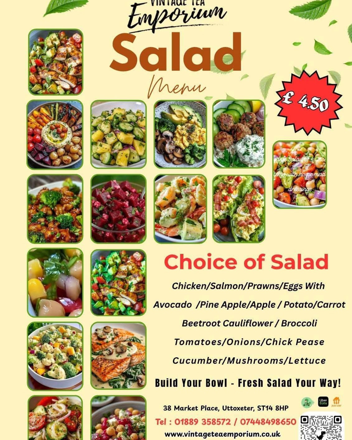 Fresh Salad Menu